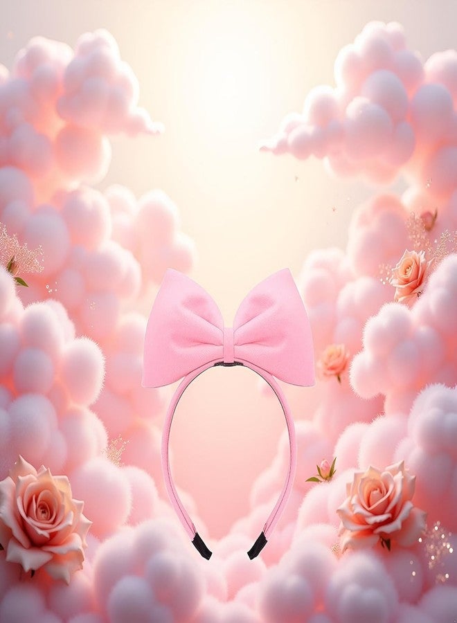 Cauaoa 2Pcs Sweet Pink Halloween Bow Headband Bowknot Hair Hoops Bands Headpiece Hairband for Women and Grils,Women Christmas Birthday Party Decorations Accessories Easy to Wear,Headbands Hair Accessories - Image 2
